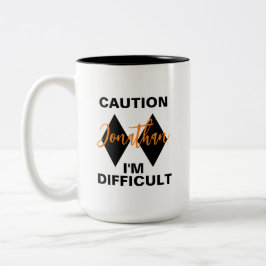 Caneca De Café Em Dois Tons Engraçado Difícil Nome de Diamante Negro Duplo