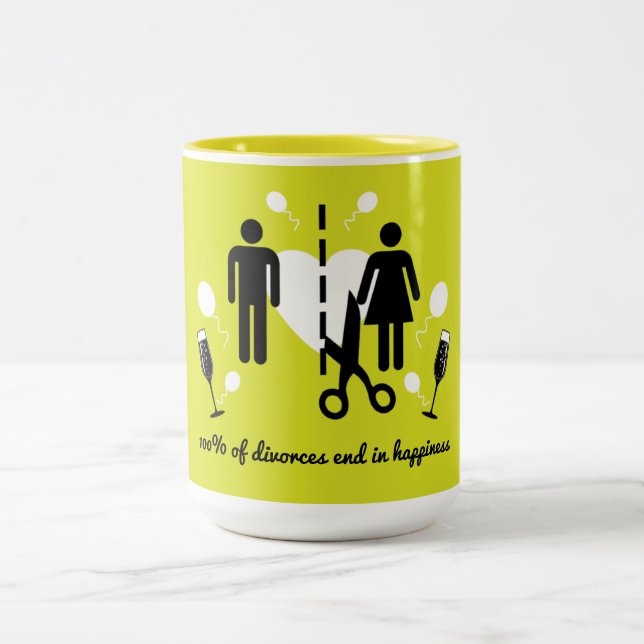 Caneca De Café Em Dois Tons Engraçado Divorce Survivor Simpatia (Centro)