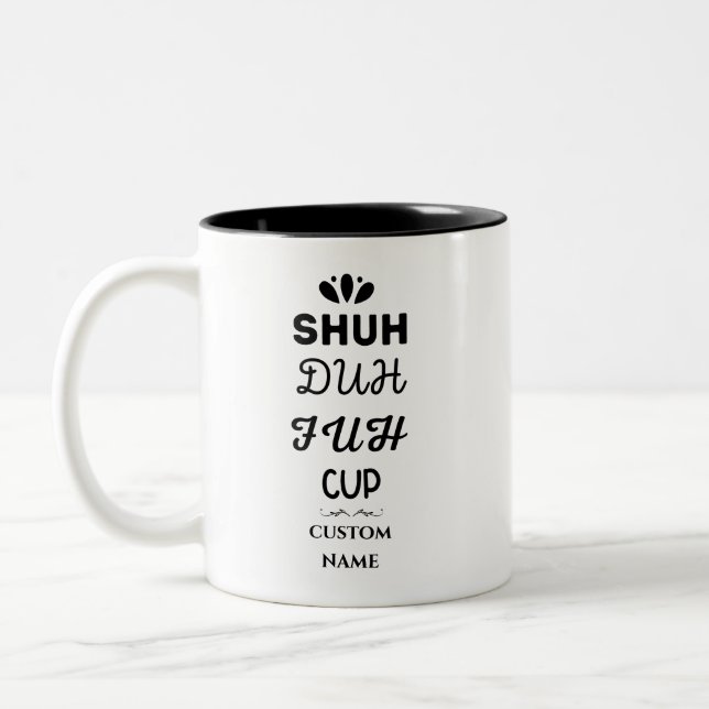 Caneca De Café Em Dois Tons Engraçado Dizer Aniversário do Colega Moderno Cita (Esquerda)