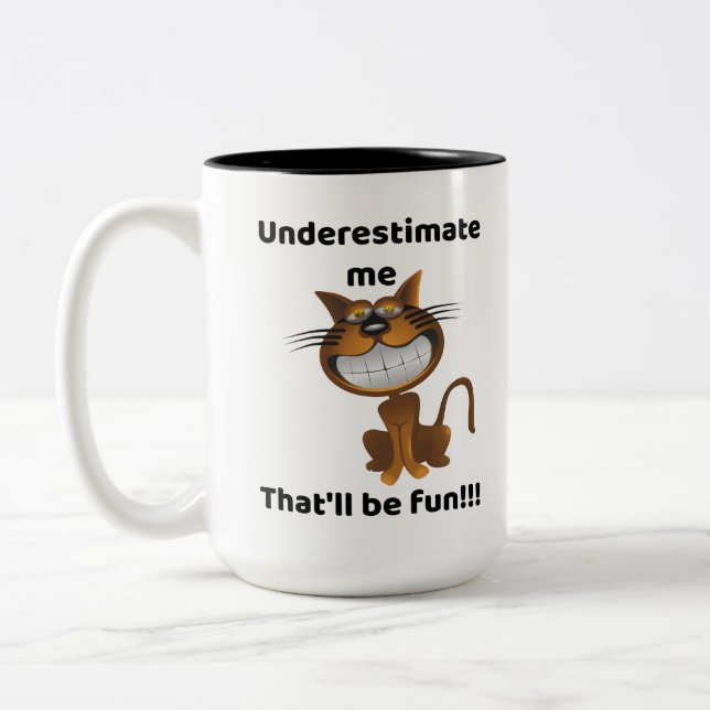 Caneca De Café Em Dois Tons Engraçado Dizer Coffee Mug (Esquerda)