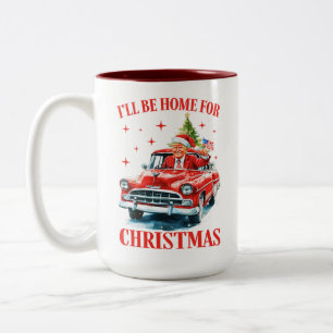 Caneca De Café Em Dois Tons Engraçado Donald Trump Eu estarei em casa no Natal