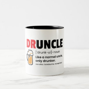 Caneca De Café Em Dois Tons Engraçado Druncle/Definição de Tio