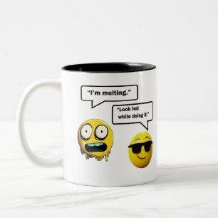 Caneca De Café Em Dois Tons Engraçado Emoji Coffee Mug