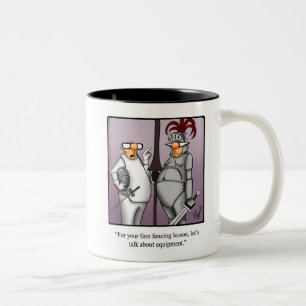 Caneca De Café Em Dois Tons Engraçado Esgrima Humor Mug Presente