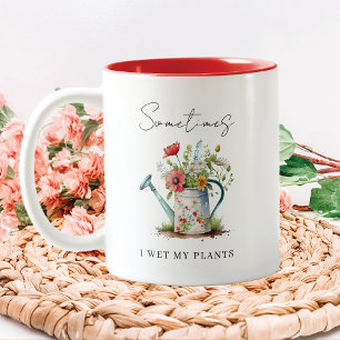 Caneca De Café Em Dois Tons Engraçado Eu Molhei As Minhas Plantas