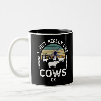 Caneca De Café Em Dois Tons Engraçado Fábrica Ideia De Presente De Vaca