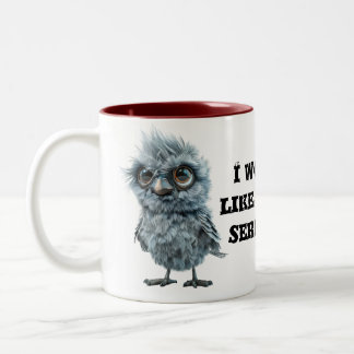 Caneca De Café Em Dois Tons Engraçado Fluffy Bird Mug