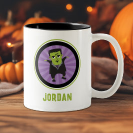 Caneca De Café Em Dois Tons Engraçado Frankenstein Monster Halloween