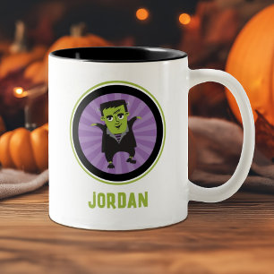 Caneca De Café Em Dois Tons Engraçado Frankenstein Monster Halloween