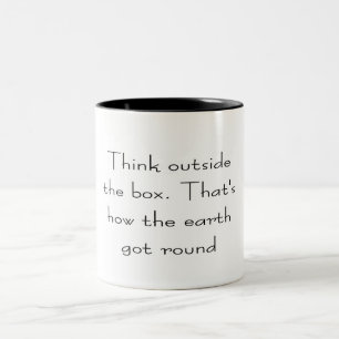 Caneca De Café Em Dois Tons engraçado freethinker que pensa fora da caixa