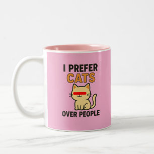 Caneca De Café Em Dois Tons Engraçado Gato Lover