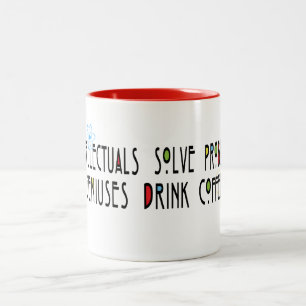 Caneca De Café Em Dois Tons Engraçado "Geniuses Bebem Café"