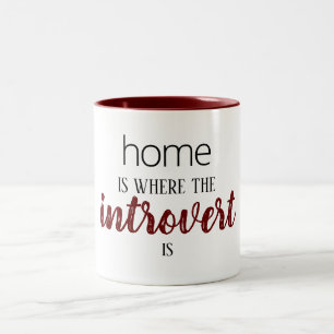 Caneca De Café Em Dois Tons Engraçado "Home is Where Is" , Cotação Mug