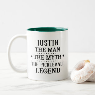 Caneca De Café Em Dois Tons Engraçado Homem Mito Legenda de Pickleball