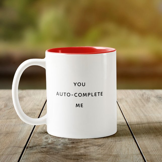 Caneca De Café Em Dois Tons Engraçado Humor Você Completa Automaticamente O Di (Criador carregado)