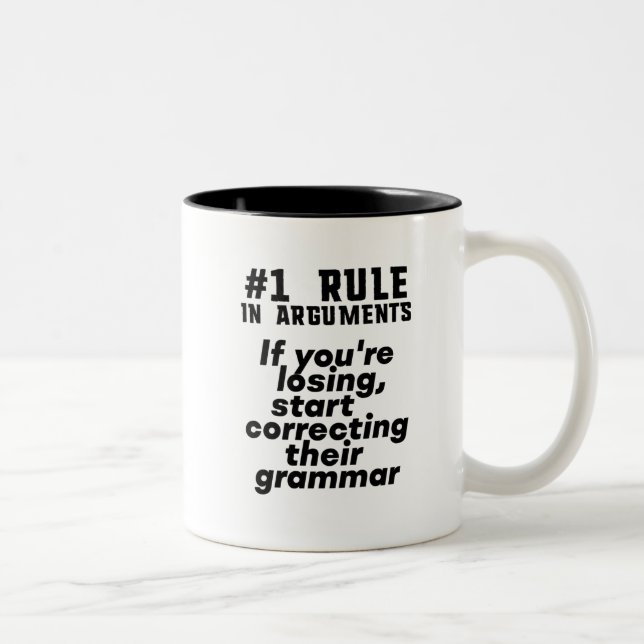 Caneca De Café Em Dois Tons Engraçado Humorista Gramática Cita Professor de In (Direita)