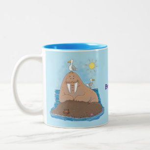 Caneca De Café Em Dois Tons Engraçado ilustração do desenho animado de mors