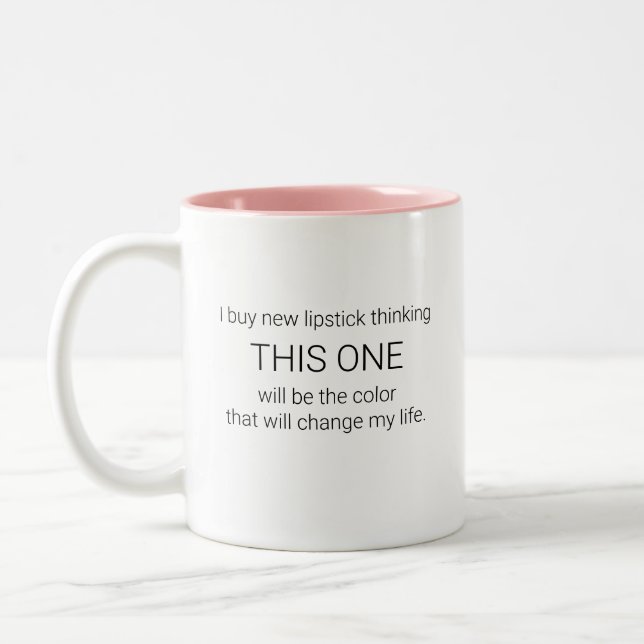 Caneca De Café Em Dois Tons Engraçado Lipstick (Esquerda)