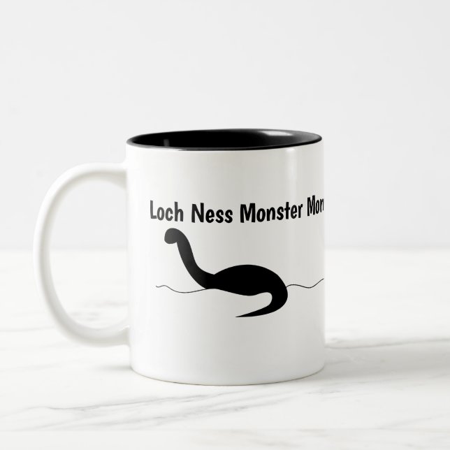 Caneca De Café Em Dois Tons Engraçado Loch Monster Mãe Personalizada (Esquerda)