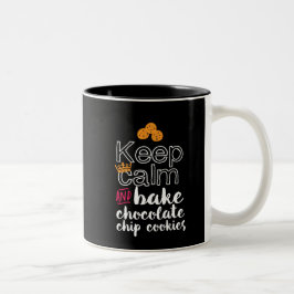 Caneca De Café Em Dois Tons Engraçado Manter Calmo e Assar Cookies Chip Chocol
