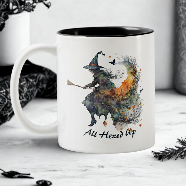 Caneca De Café Em Dois Tons Engraçado Moleza de Água Feiticeiras Brocas (Criador carregado)