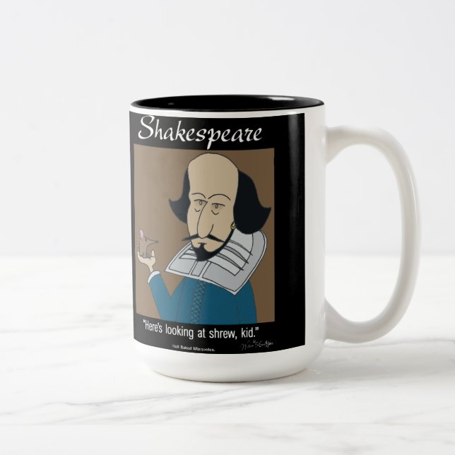 Caneca De Café Em Dois Tons Engraçado Mug - Shakespeare O Ataque do Shrew (Direita)