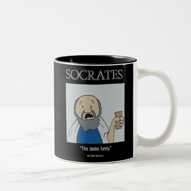 Caneca De Café Em Dois Tons Engraçado Mug - Sócrates Mug (Direita)