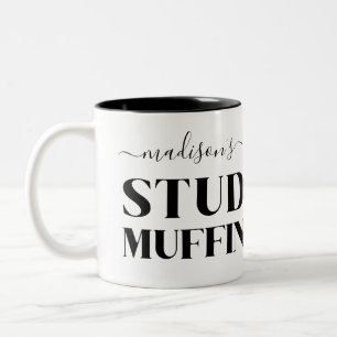 Caneca De Café Em Dois Tons Engraçado Namorado Husband com Muffin