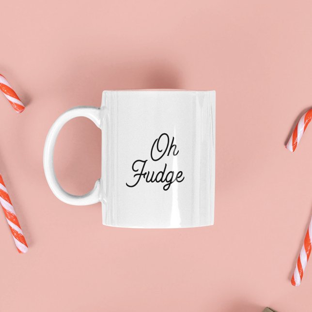Caneca De Café Em Dois Tons Engraçado Oh Fudge de Natal, Parvalhão (Criador carregado)
