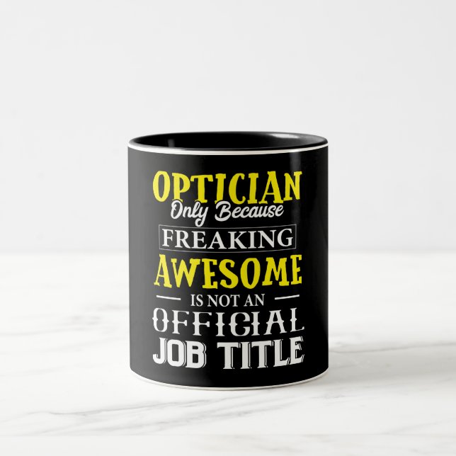 Caneca De Café Em Dois Tons Engraçado Opticista Mug (Centro)