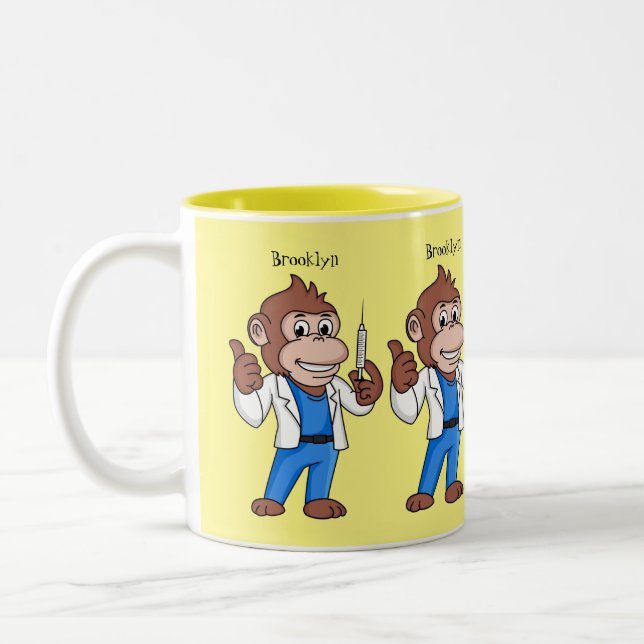 Caneca De Café Em Dois Tons Engraçado orangotango macaco (Esquerda)