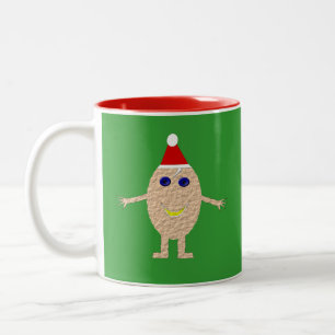 Caneca De Café Em Dois Tons Engraçado ovo de Natal