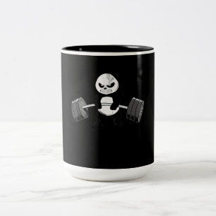Caneca De Café Em Dois Tons Engraçado Panda Trabalhando Kitten Gym Poder de D