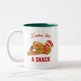Caneca De Café Em Dois Tons Engraçado Pão-Pão-Pão-Pão-de-Natal