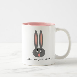 Caneca De Café Em Dois Tons Engraçado Páscoa Coelhinha Senhoras Gossip