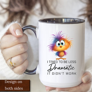 Caneca De Café Em Dois Tons Engraçado Pássaro Sarcástico Humor Presente Dramát