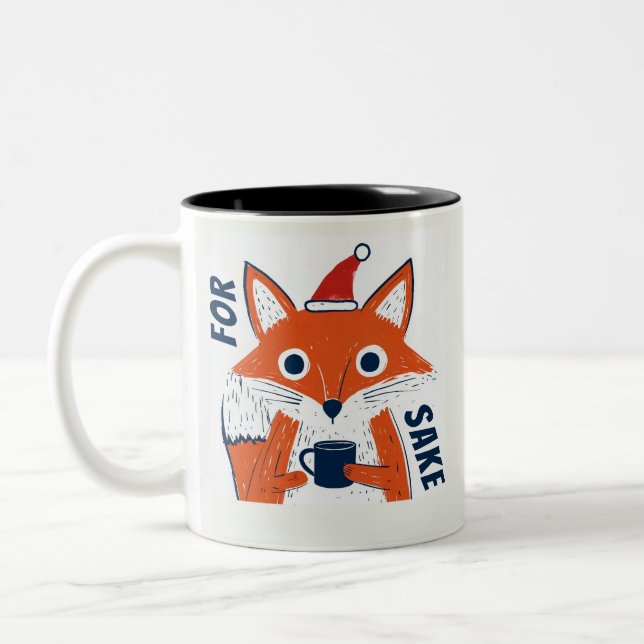 Caneca De Café Em Dois Tons Engraçado Pela Fox Sake (Esquerda)
