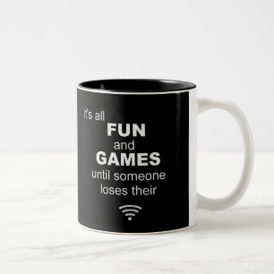 Caneca De Café Em Dois Tons Engraçado perder a Internet WiFi - Preto