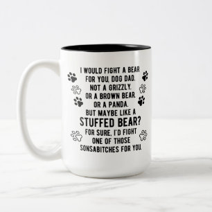 Caneca De Café Em Dois Tons Engraçado, Personalizado, Lute Um Urso Para Seu P