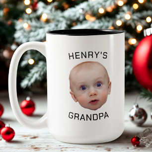 Caneca De Café Em Dois Tons Engraçado, Personalizado Rosto De Bebê