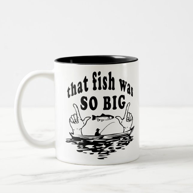 Caneca De Café Em Dois Tons Engraçado pescador cômico de pesca (Esquerda)