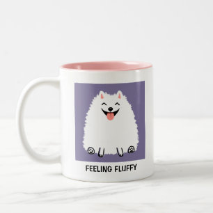 Caneca De Café Em Dois Tons Engraçado Pomerânia Sentimento Fluffy Pomtastic 