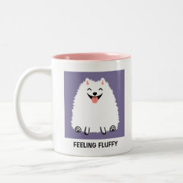 Caneca De Café Em Dois Tons Engraçado Pomerânia Sentimento Fluffy Pomtastic Pe