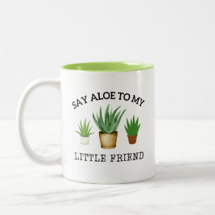 Caneca De Café Em Dois Tons Engraçado Presente De Jardinagem Diga Aloe Ao Meu 