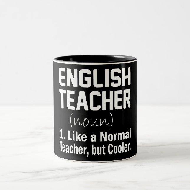 Caneca De Café Em Dois Tons Engraçado professor de inglês (Centro)