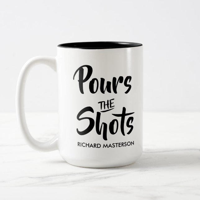Caneca De Café Em Dois Tons Engraçado Pura Os Tiros Chamam Os Tiros (Esquerda)