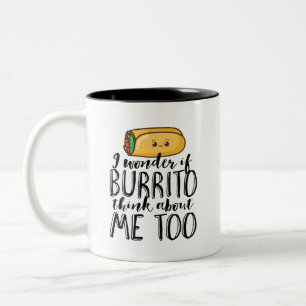 Caneca De Café Em Dois Tons Engraçado Quote Burrito e Comida do México