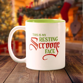 Caneca De Café Em Dois Tons Engraçado Rosto de Descanso de Natal