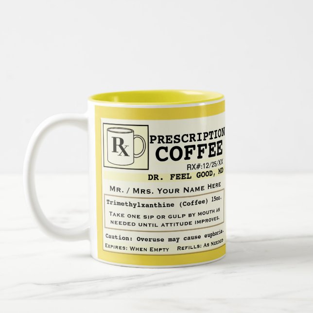 Caneca De Café Em Dois Tons Engraçado RX Coffee Mug (Esquerda)