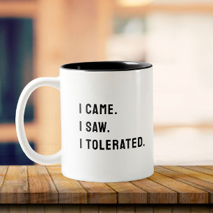 Caneca De Café Em Dois Tons Engraçado Sarcástico de volta ao escritório